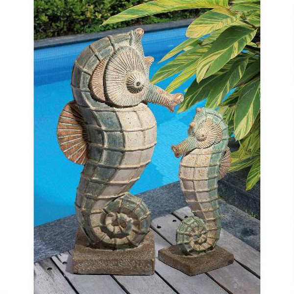Retro Garden Seahorses Marine Fish Family Statue Collection Sculptures